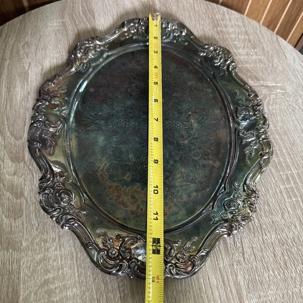 Vintage Silver Plate EP Jowle Baroque Floral Tray
